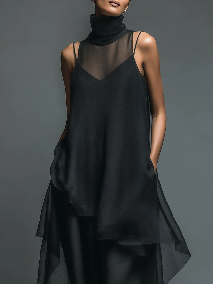 Conjunto de Vestido Slip en Color Celeste