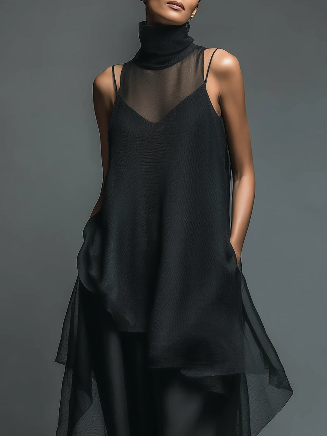 Conjunto de vestido deslizante en color Celeste