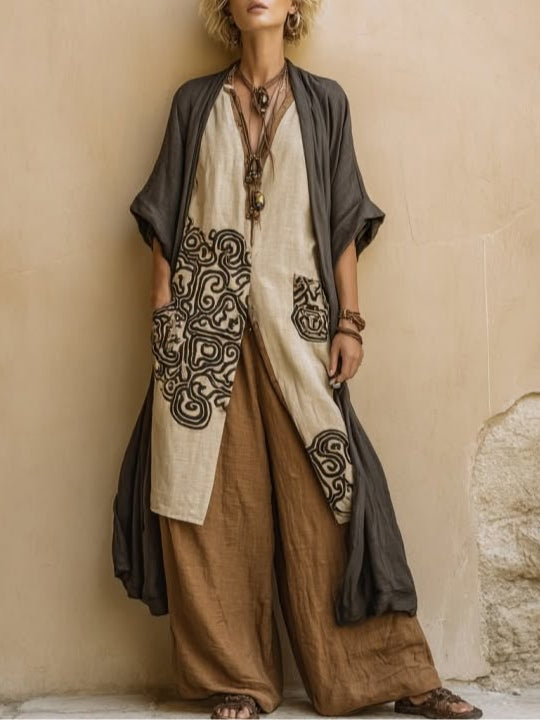 Conjunto de tres piezas con estampado tribal de Zara