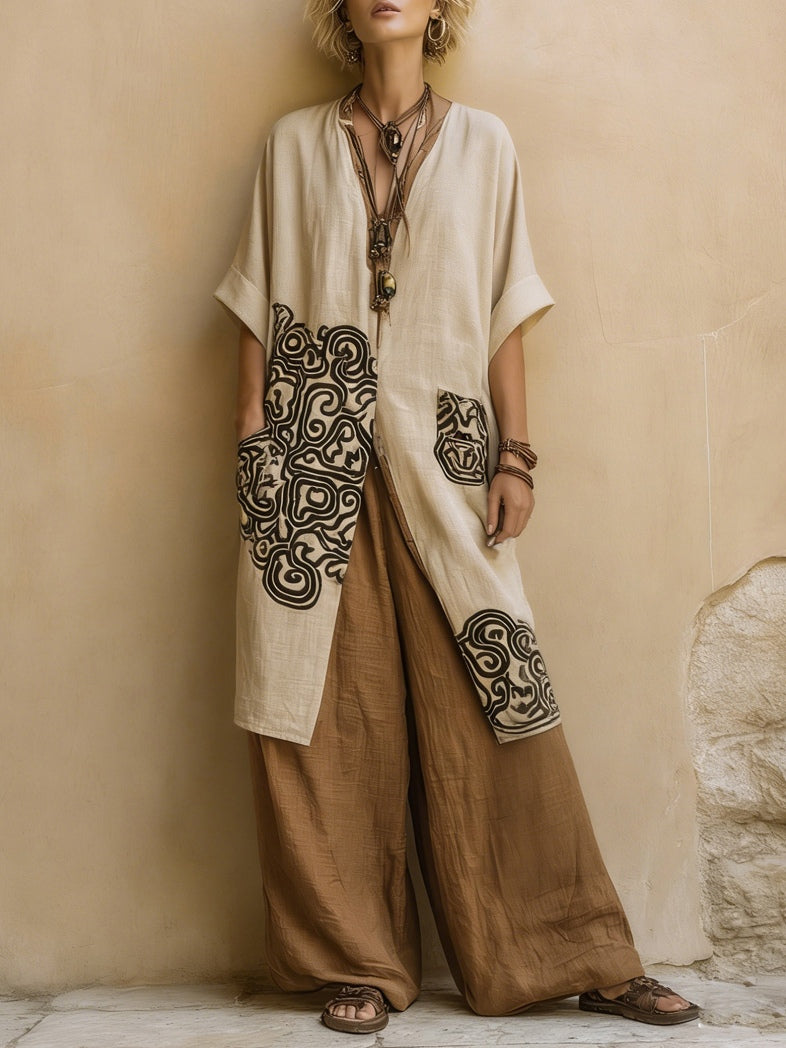 Conjunto de tres piezas con estampado tribal de Zara