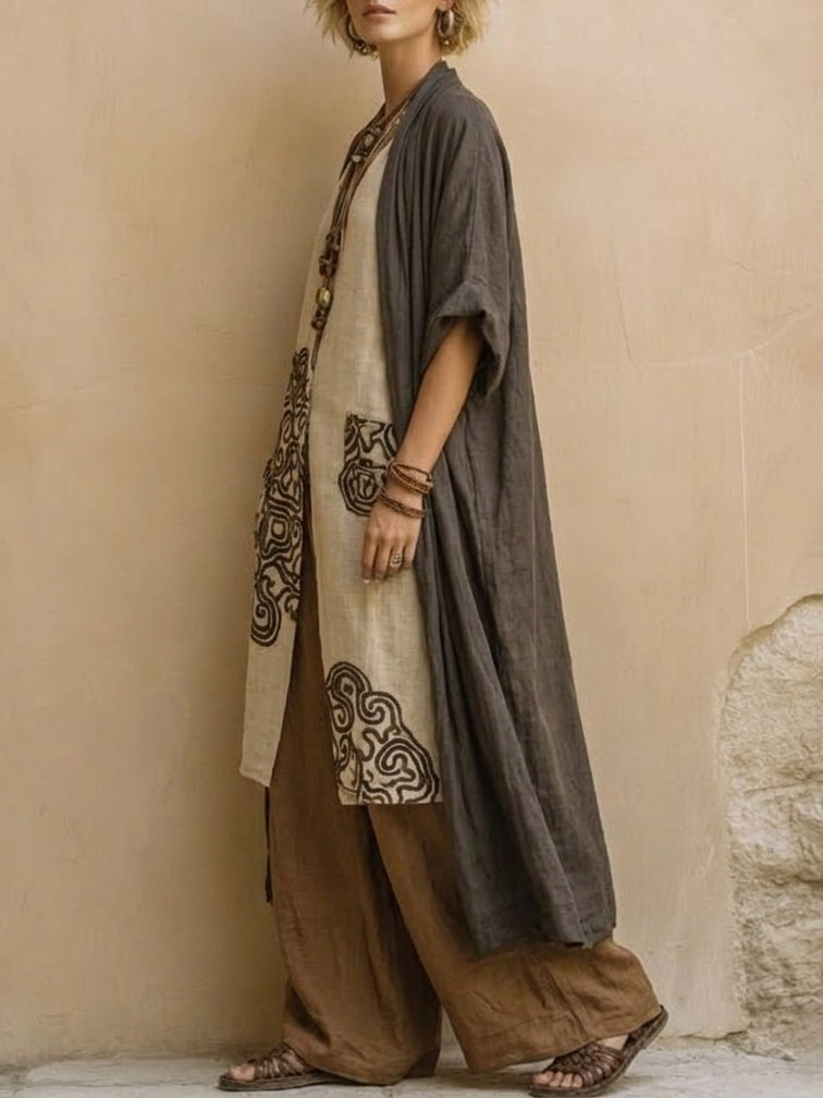 Conjunto de tres piezas con estampado tribal de Zara