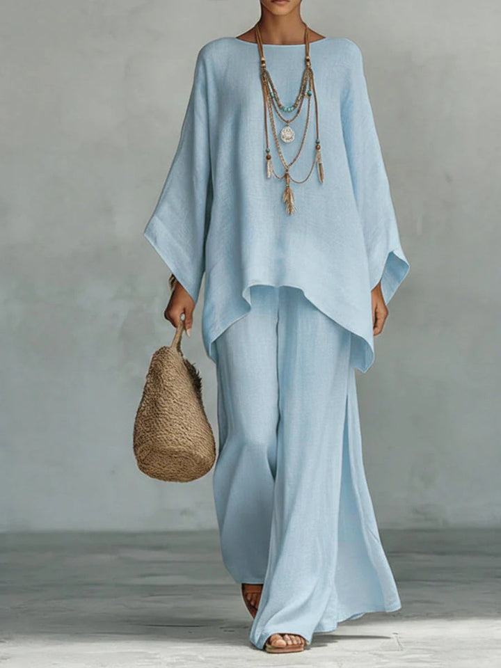 Conjunto de Top y Pantalones Lila Fluido