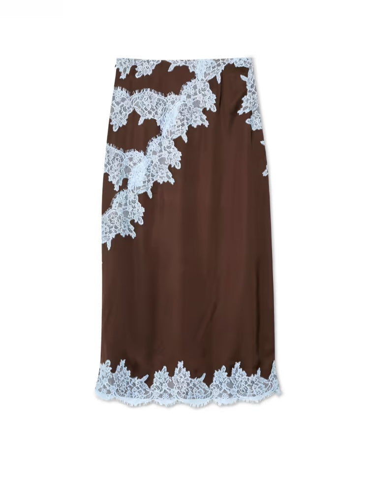 Conjunto de Top y Falda con Panel de Encaje Isabella