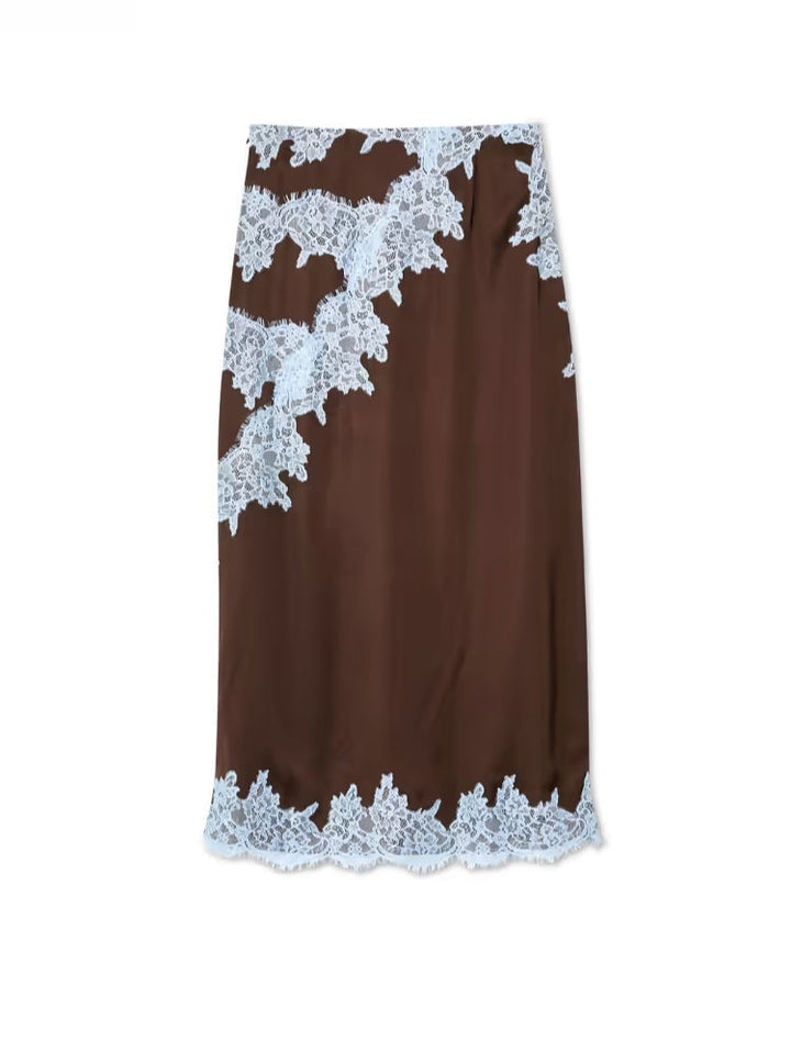 Conjunto de Top y Falda con Panel de Encaje Isabella