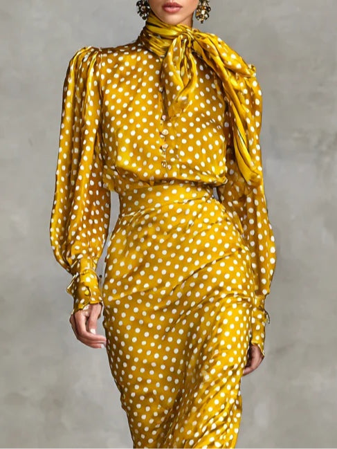 Conjunto de Dos Piezas Dahlia con Motivos de Lunares