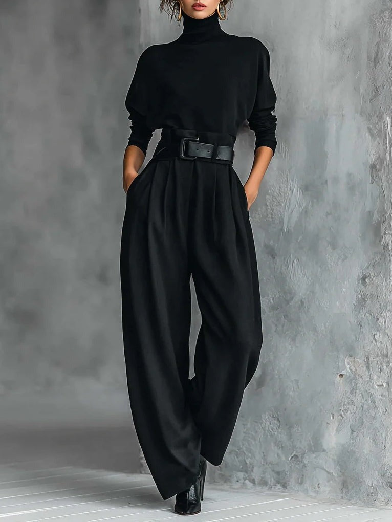 "Julia | Conjunto de cuello alto y pantalón recto" (The title is already in Spanish and does not require translation.)