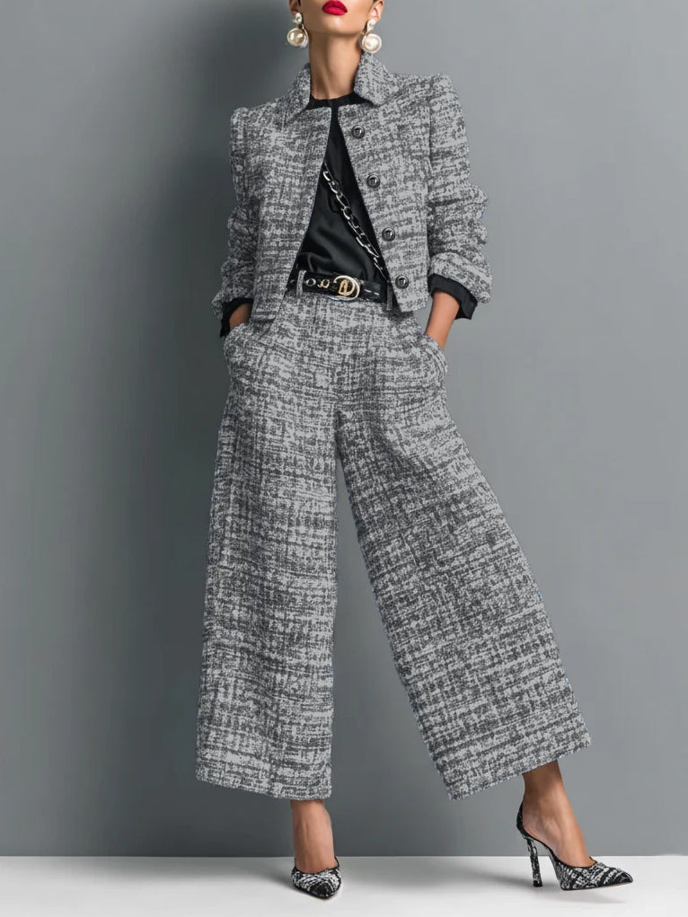 Conjunto de Chaqueta y Pantalones de Tweed Tessa