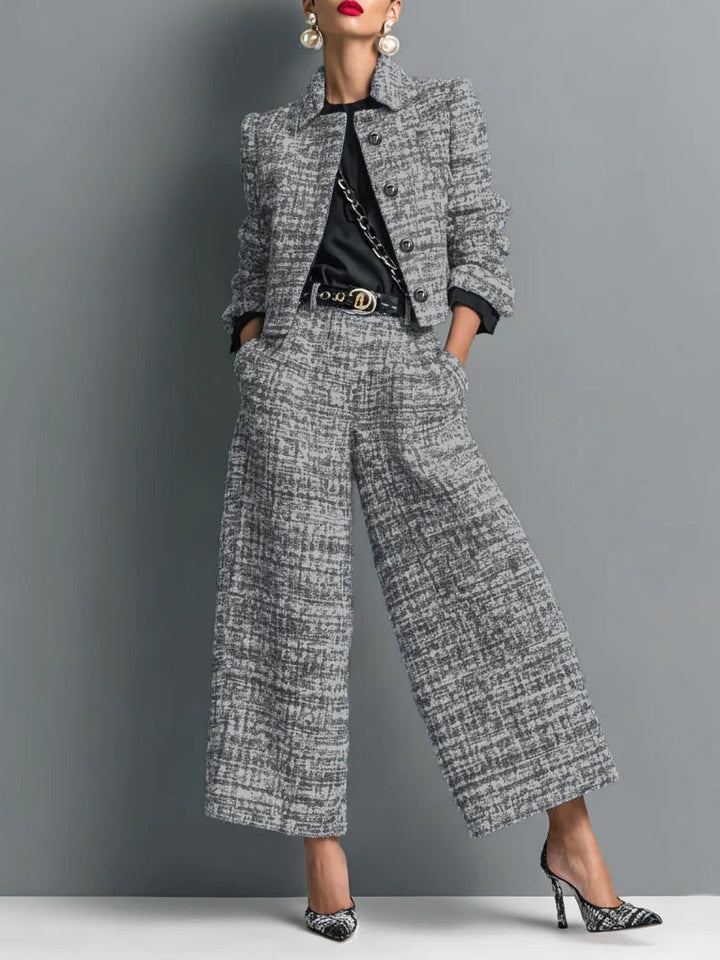 Conjunto de Chaqueta y Pantalones de Tweed Tessa