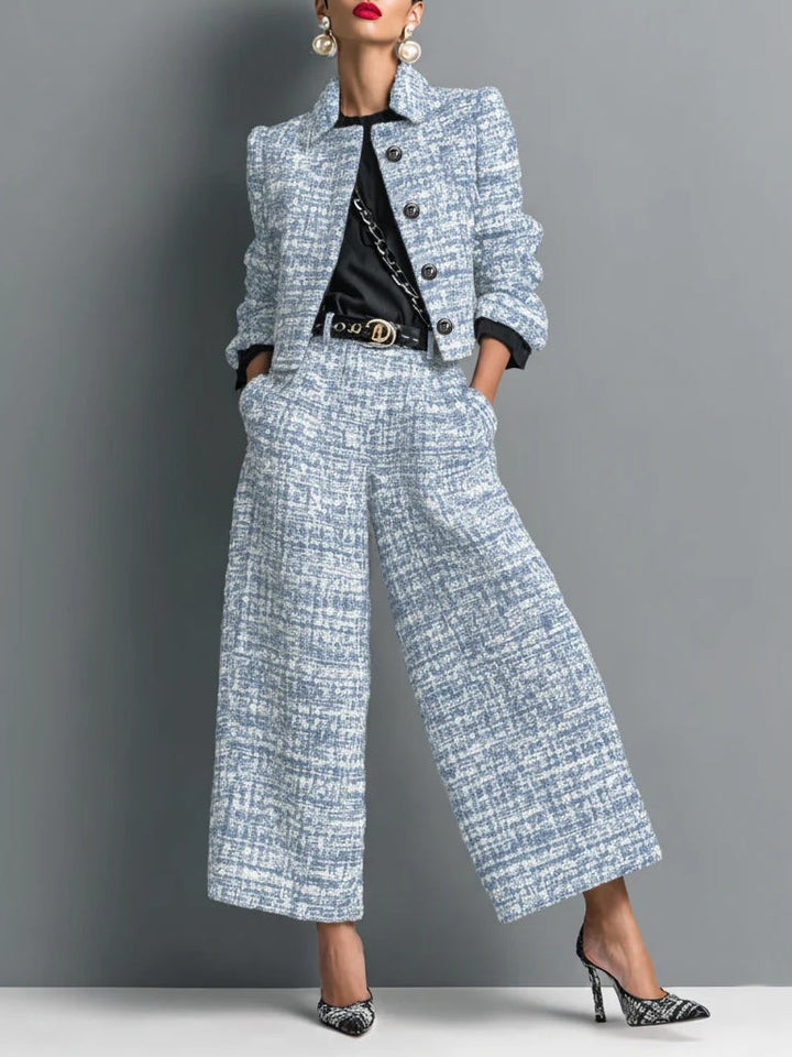Conjunto de Chaqueta y Pantalones de Tweed Tessa