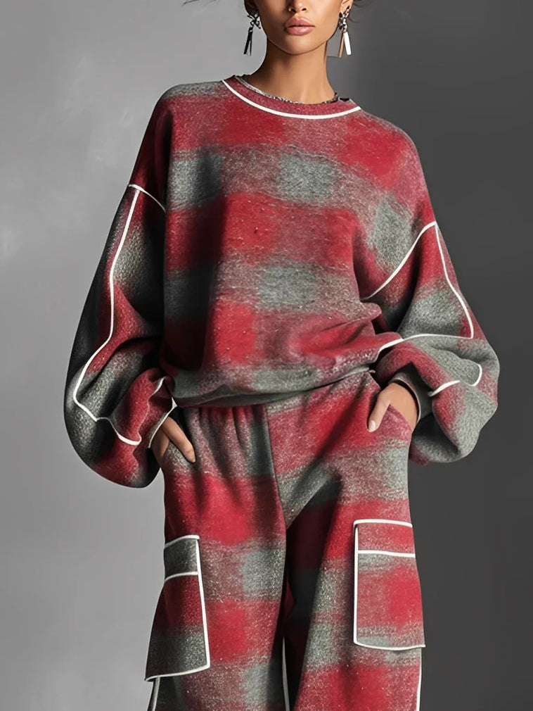 Conjunto Casual de Sudadera y Pantalones con Bloques de Color Samantha
