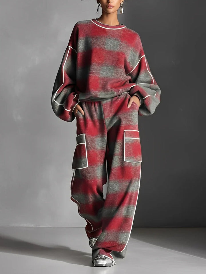 Conjunto Casual de Sudadera y Pantalones con Bloques de Color Samantha