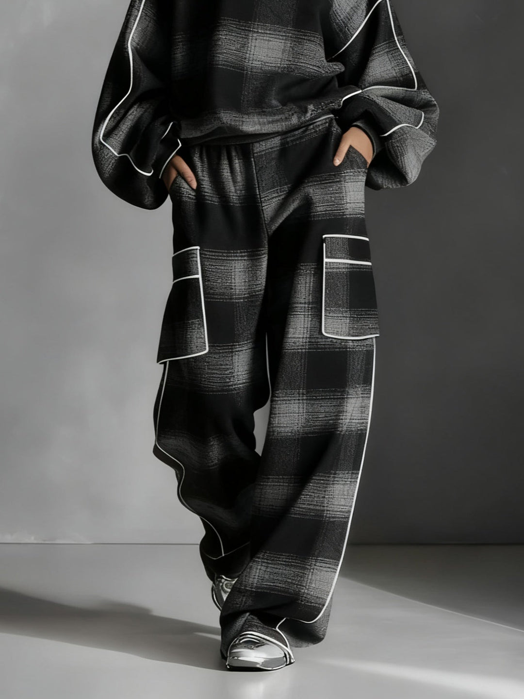 Conjunto de Sudadera y Pantalones de Cuadros Grayden