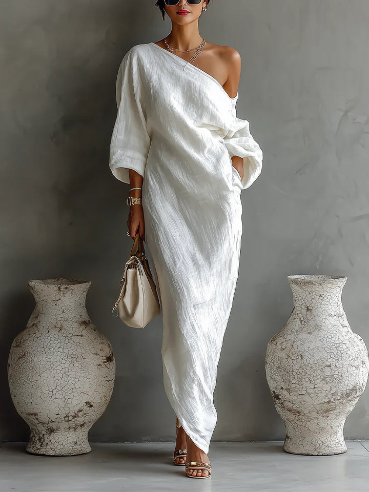 Melisa | Vestido maxi asimétrico, elegante y ligero