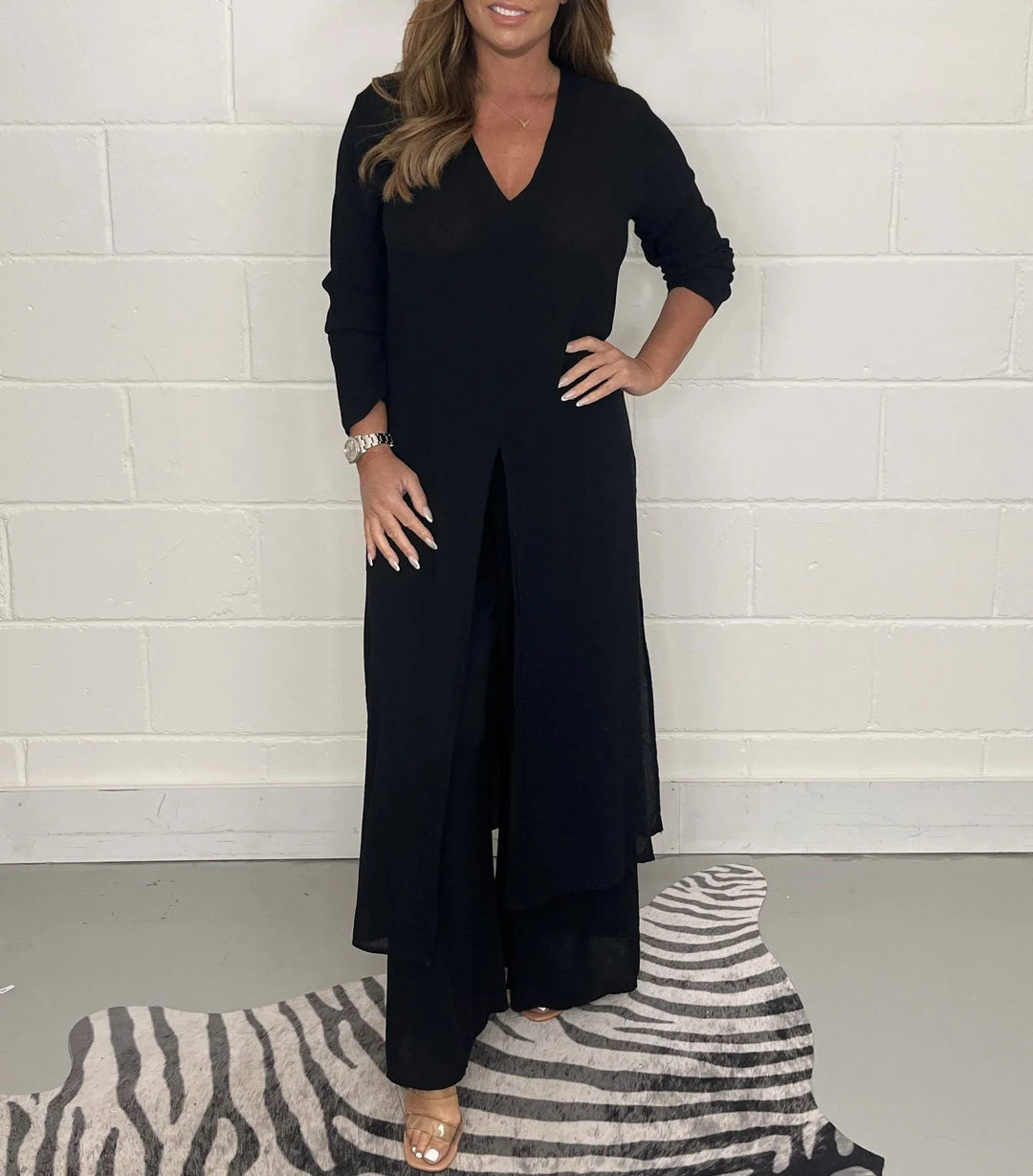 Cherly™ Conjunto de Dos Piezas Cómodo | Blusa Fluida y Pantalón Ancho