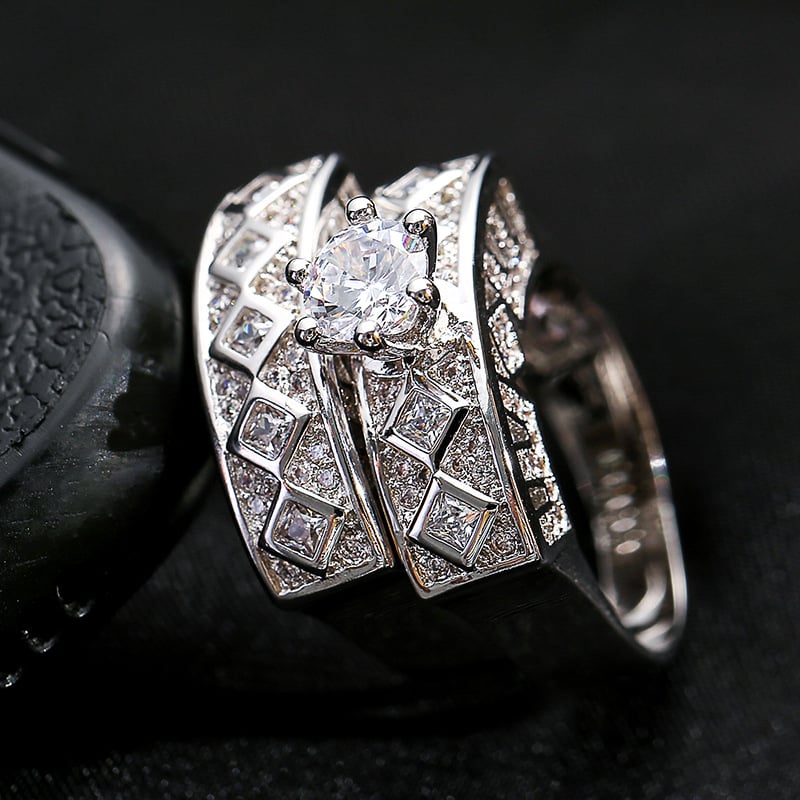 Conjunto de Anillos de Circonio Brisa Fría