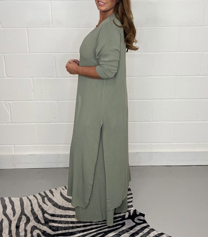 Conjunto Casual de Top Largo Sofia y Pantalones Coordinados