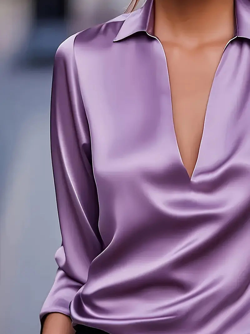 Eva™ | Blusa de satén premium con escote en V