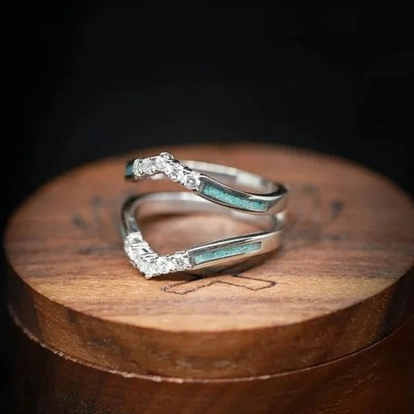 Anillo de Diamante Natural con Turquesa