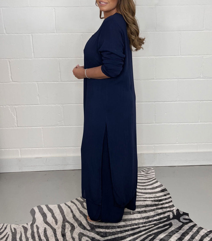 Conjunto Casual de Top Largo Sofia y Pantalones Coordinados