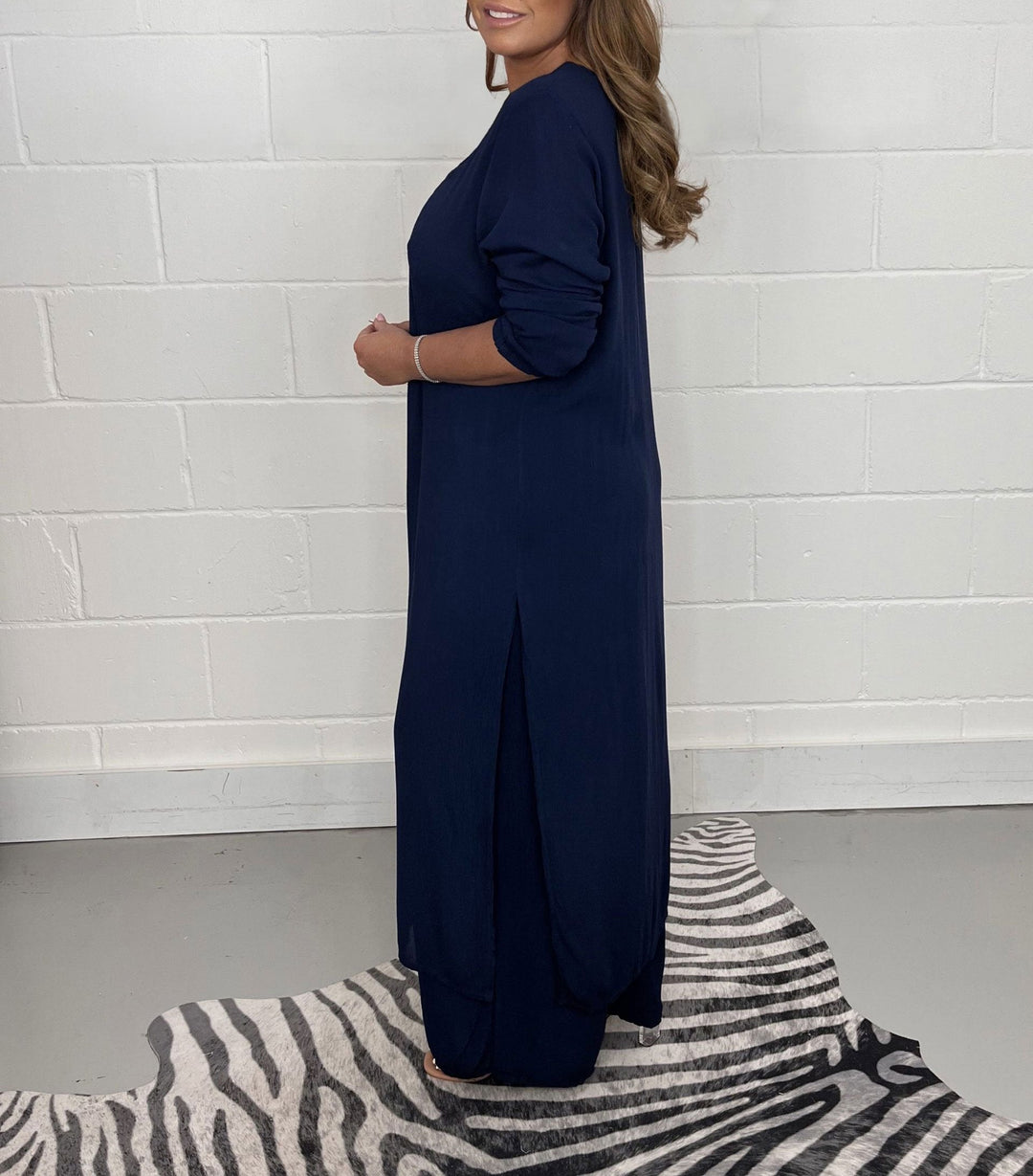 Conjunto Casual de Top Largo Sofia y Pantalones Coordinados