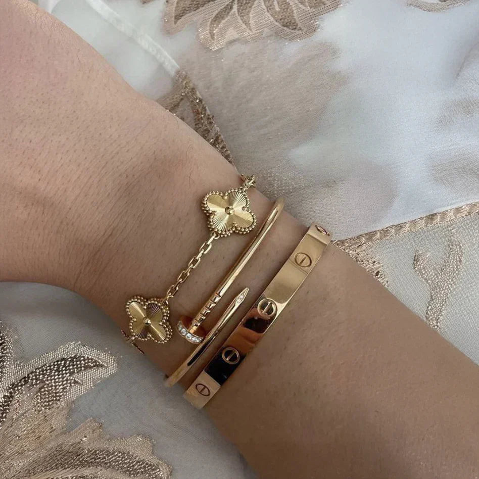 Juego de Pulseras de 3 Piezas - Color Oro