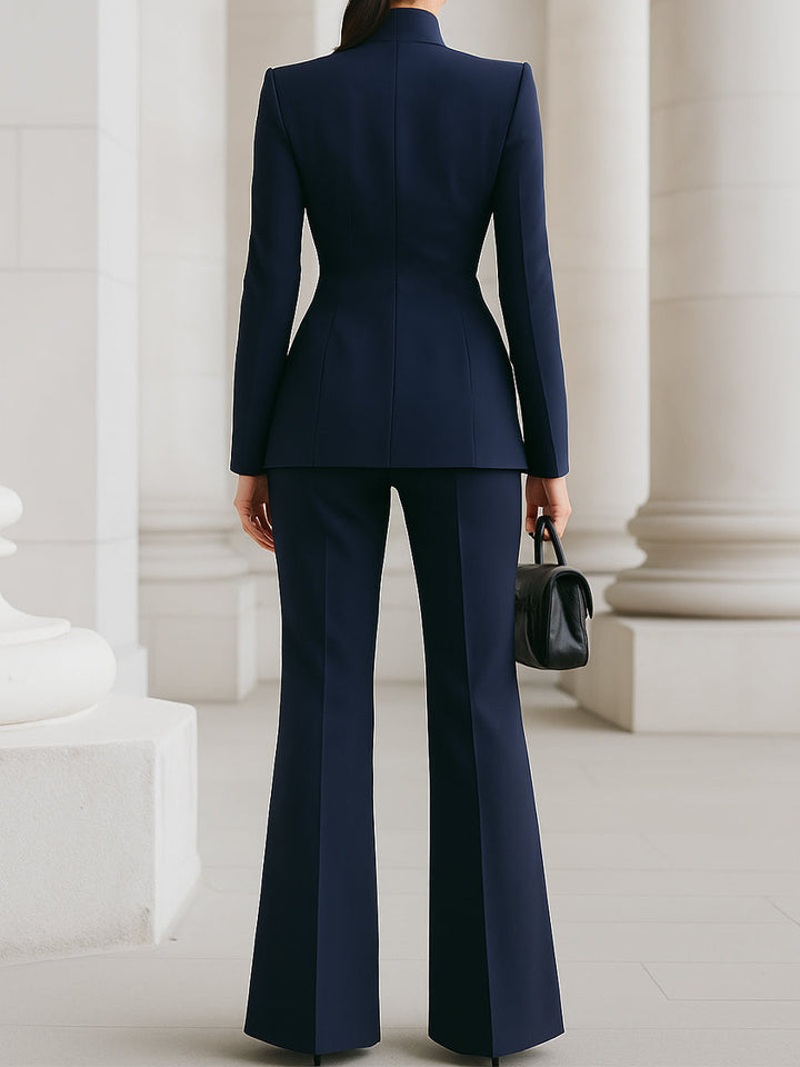 Flora™ Conjunto de Dos Piezas | Blazer Entallado y Pantalón Ancho