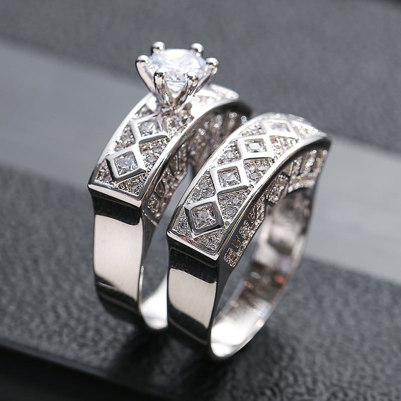 Conjunto de Anillos de Circonio Brisa Fría