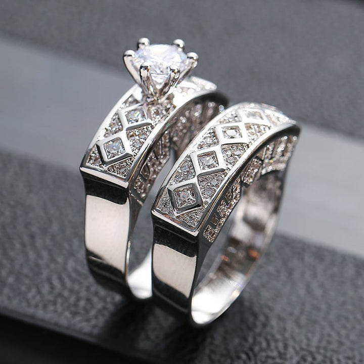 Conjunto de Anillos de Circonio Brisa Fría