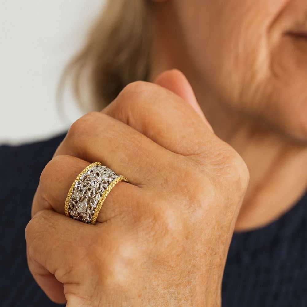 Anillo Vintage de Hiedra con Circonitas