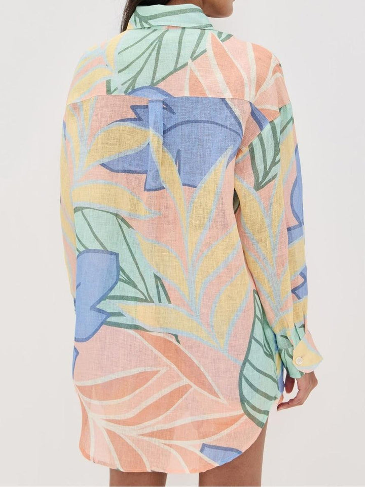 Conjunto Corto con Estampado de Hojas Tropicales Diego