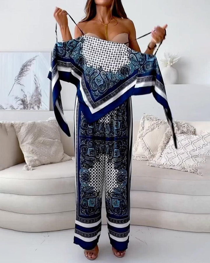 Conjunto de Chaleco y Pantalones Lila con Diseño