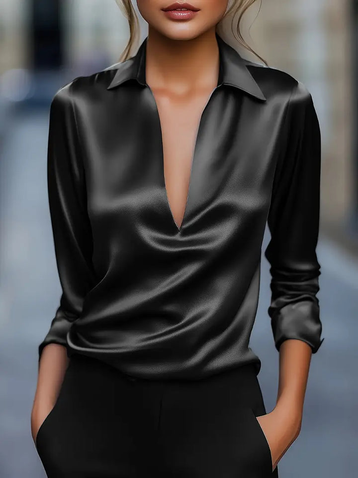 Eva™ | Blusa de satén premium con escote en V