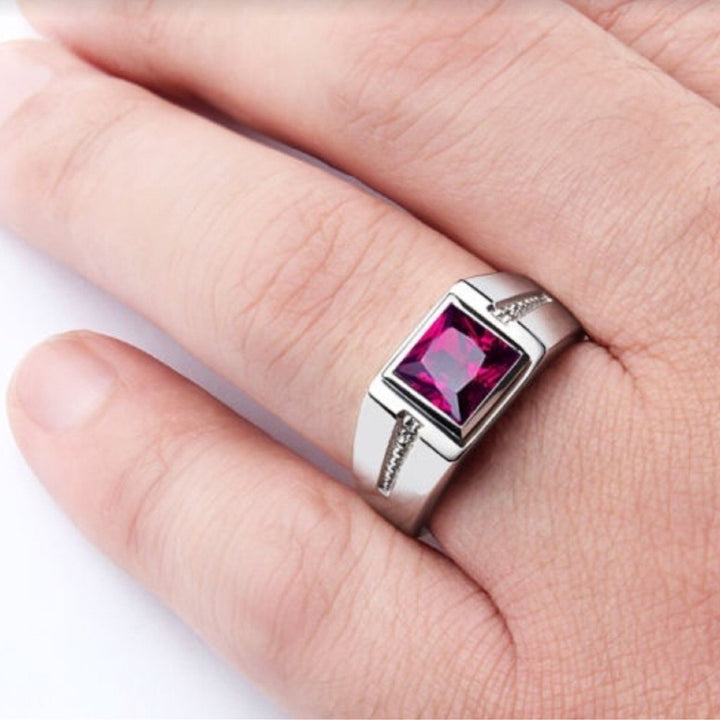 Anillo Vintage de Cristal Cuadrado