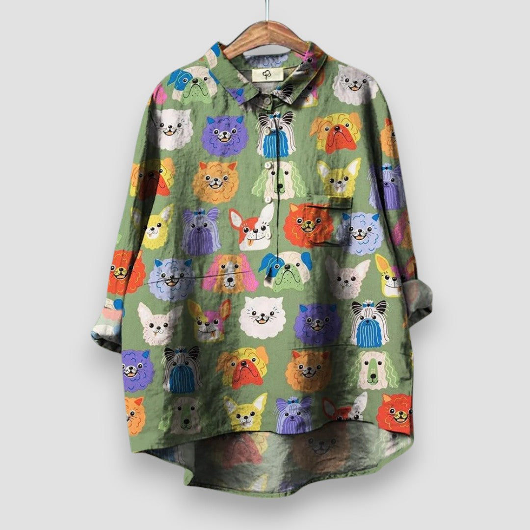 Georgie™ | Camisa de Mujer con Diseño de Perro