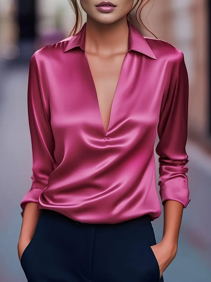 Eva™ | Blusa de satén premium con escote en V