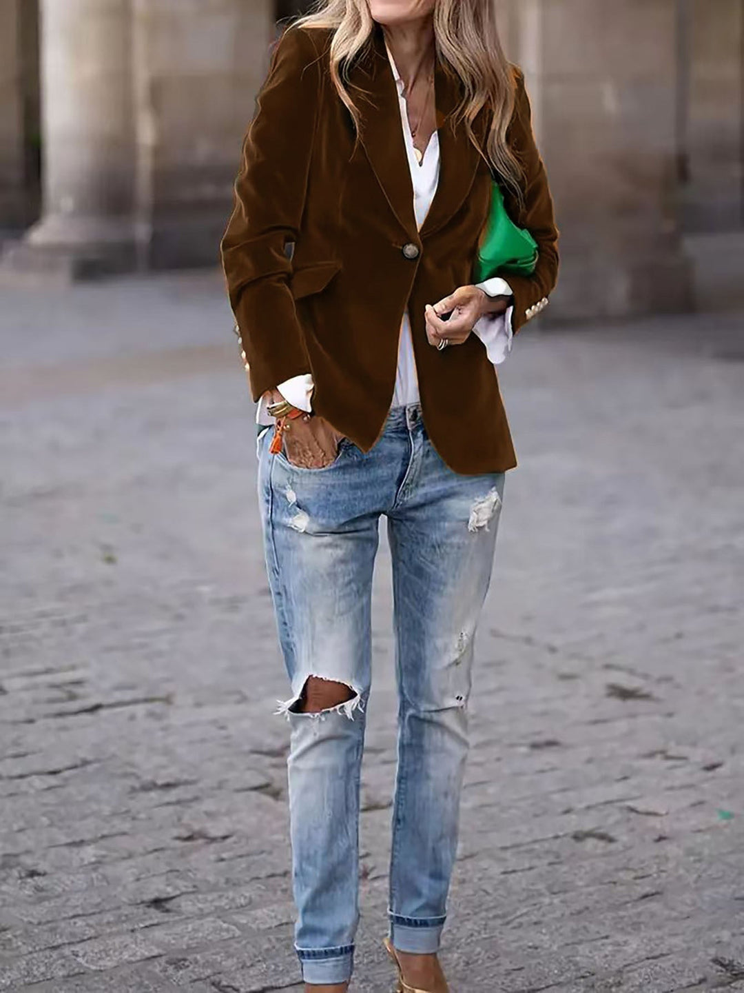 Chaqueta de Traje Slim-fit de Terciopelo Vincent