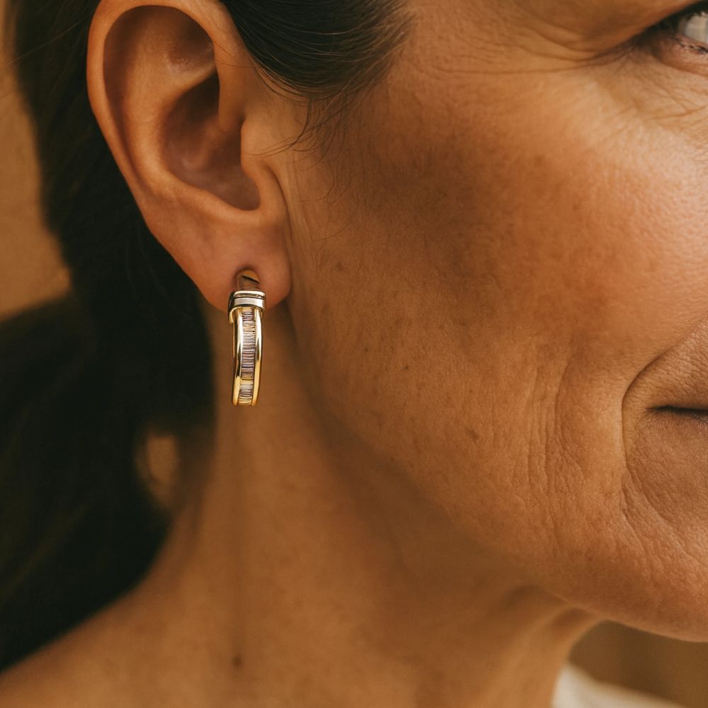 Pendientes vintage de oro y diamantes
