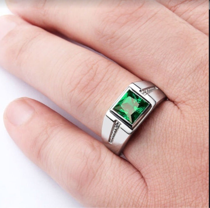 Anillo Vintage de Cristal Cuadrado