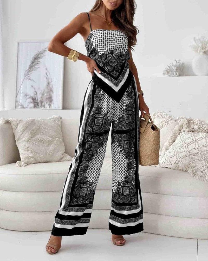 Conjunto de Chaleco y Pantalones Lila con Diseño