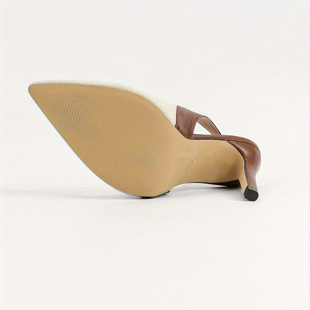 Amelia™ | Zapatos de tacón con talón descubierto y detalles en contraste
