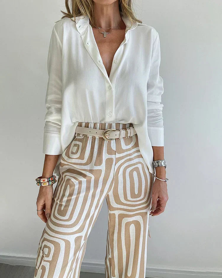 Liora | Conjunto de Verano Elegante y Estampado de Dos Piezas