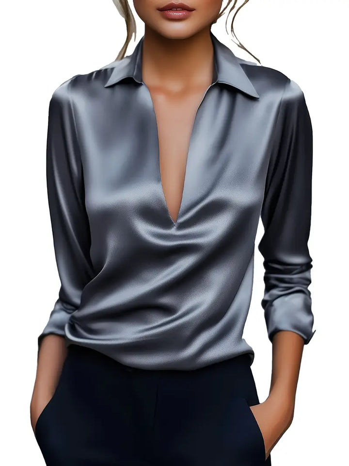 Eva™ | Blusa de satén premium con escote en V
