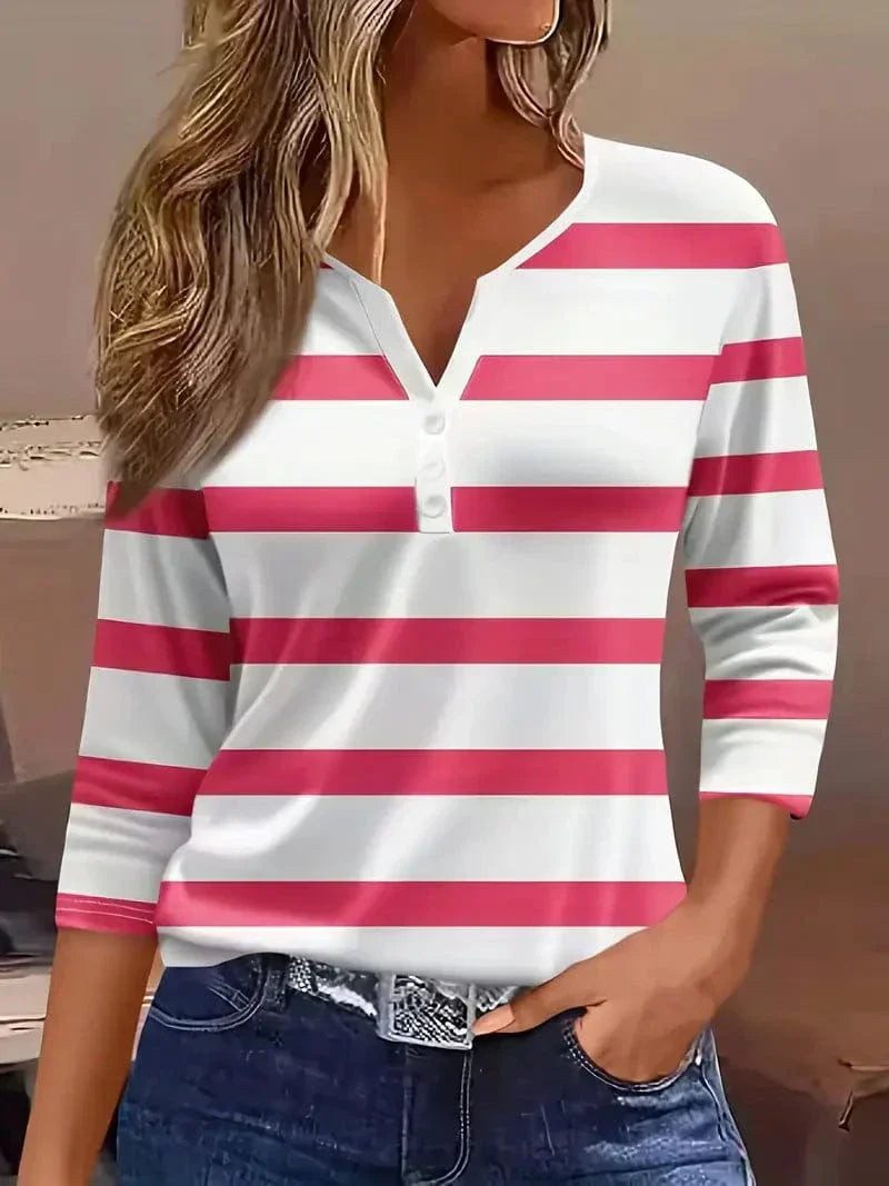 Amelia™ | Top de Rayas con Escote en V