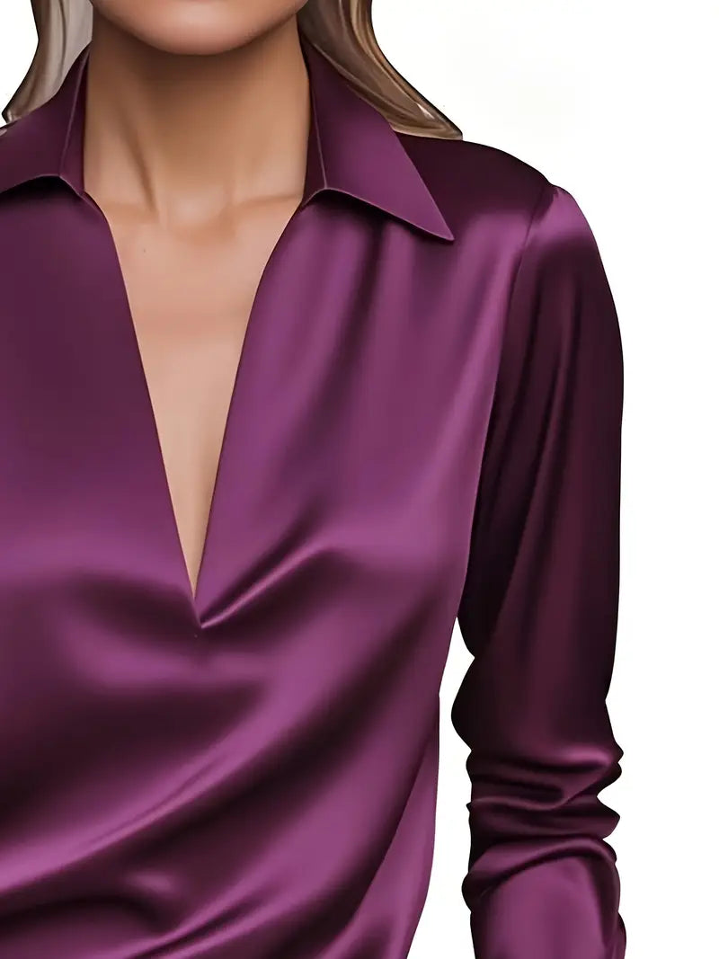 Eva™ | Blusa de satén premium con escote en V