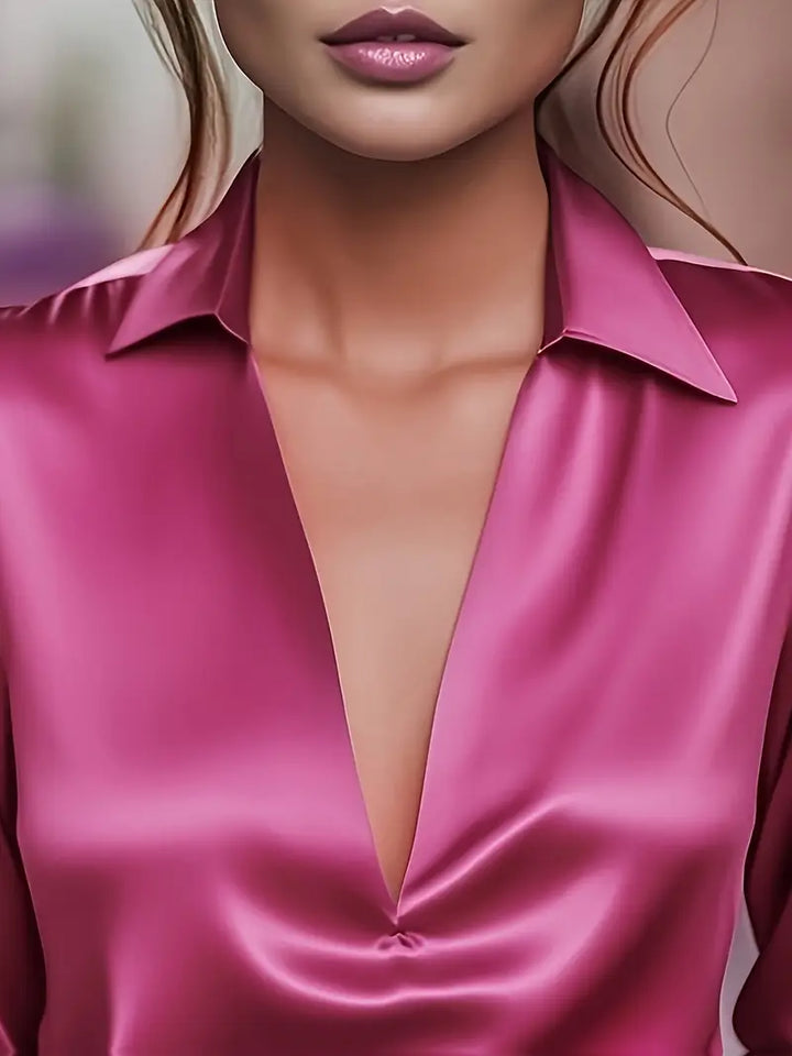 Eva™ | Blusa de satén premium con escote en V