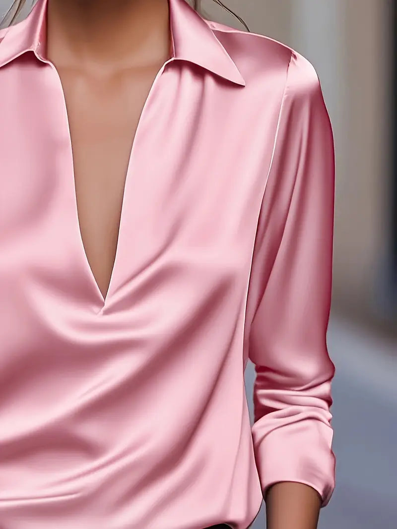 Eva™ | Blusa de satén premium con escote en V