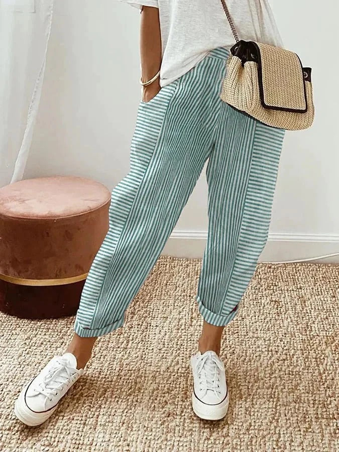 Amynelle | Pantalones de Rayas de Corte Suelto para Verano