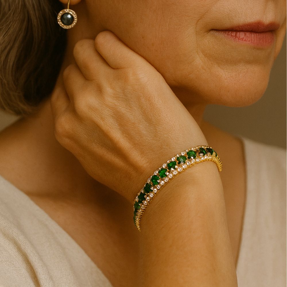 Brazalete dorado verde