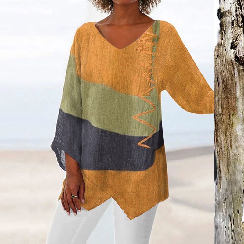 Crystal™ | Camisa Larga Artística con Escote en V