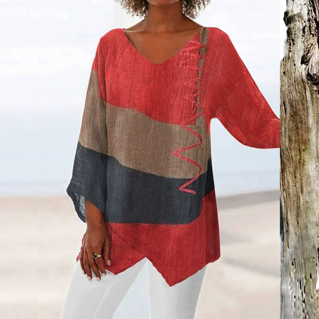 Crystal™ | Camisa Larga Artística con Escote en V